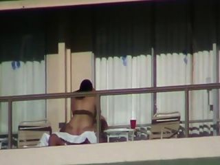 best of Hotel balcony Masturbate