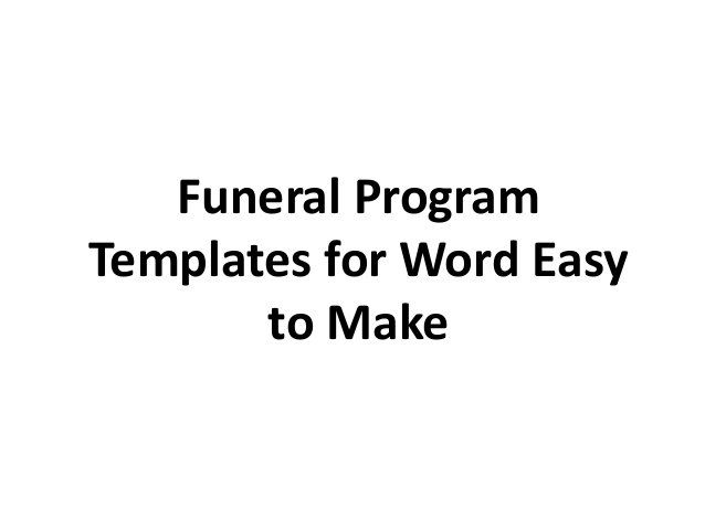 Free printable funeral program template
