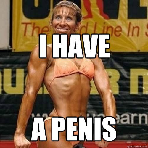 Female bodybuilder with penis