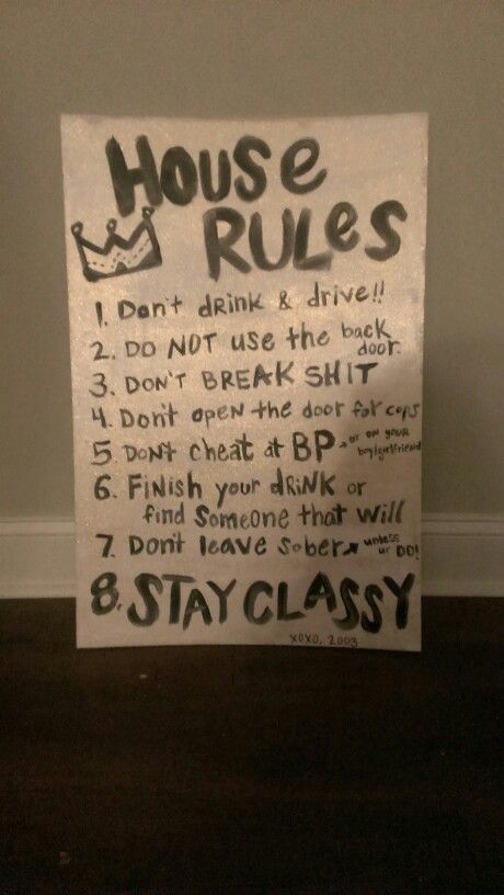 Hat T. reccomend Roommate house rules funny