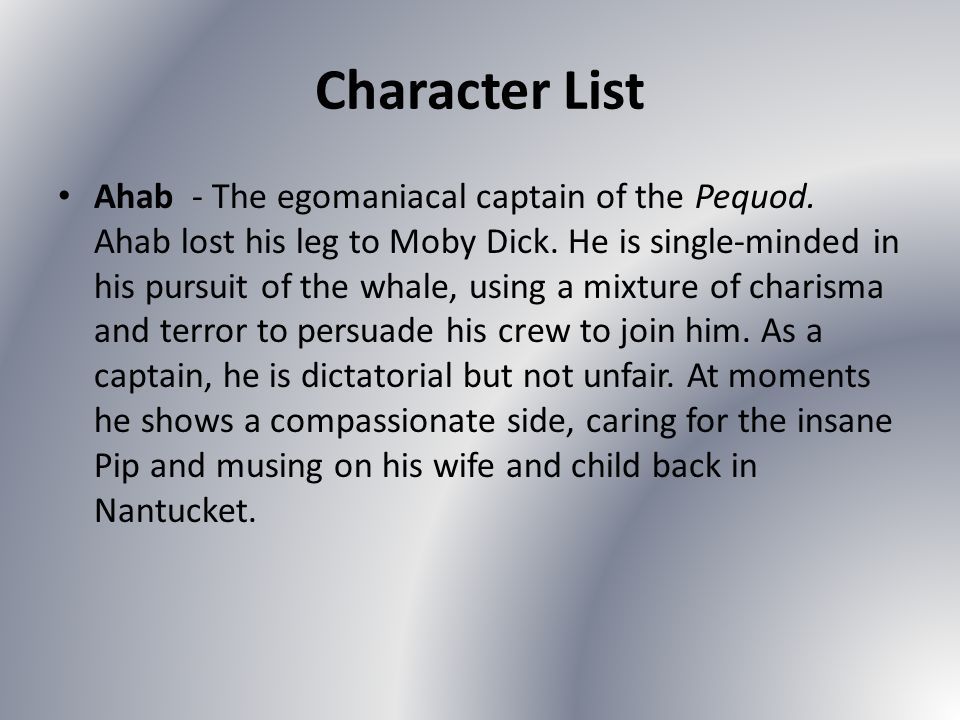 Moby dick character list