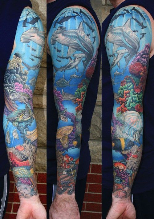 Tattoos of sea life