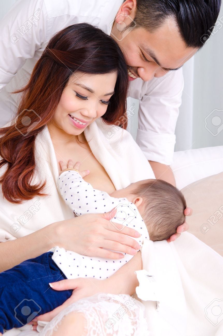 Doppler reccomend Asian woman breast feeding man