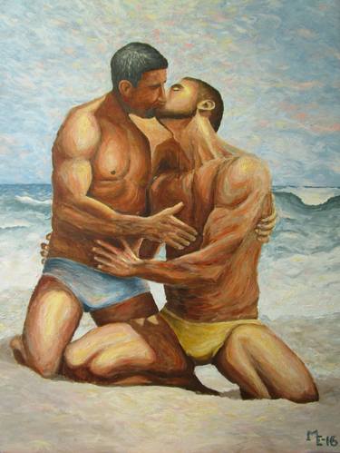Gay man in love art