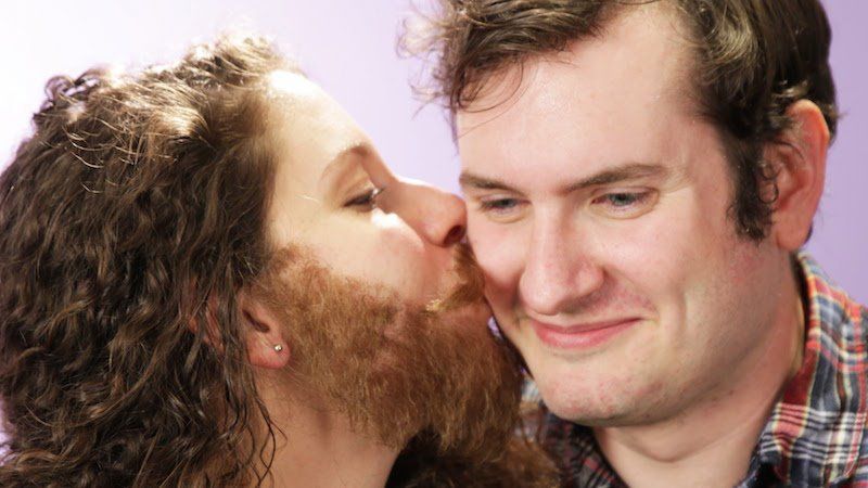 best of To a with a How beard kiss guy