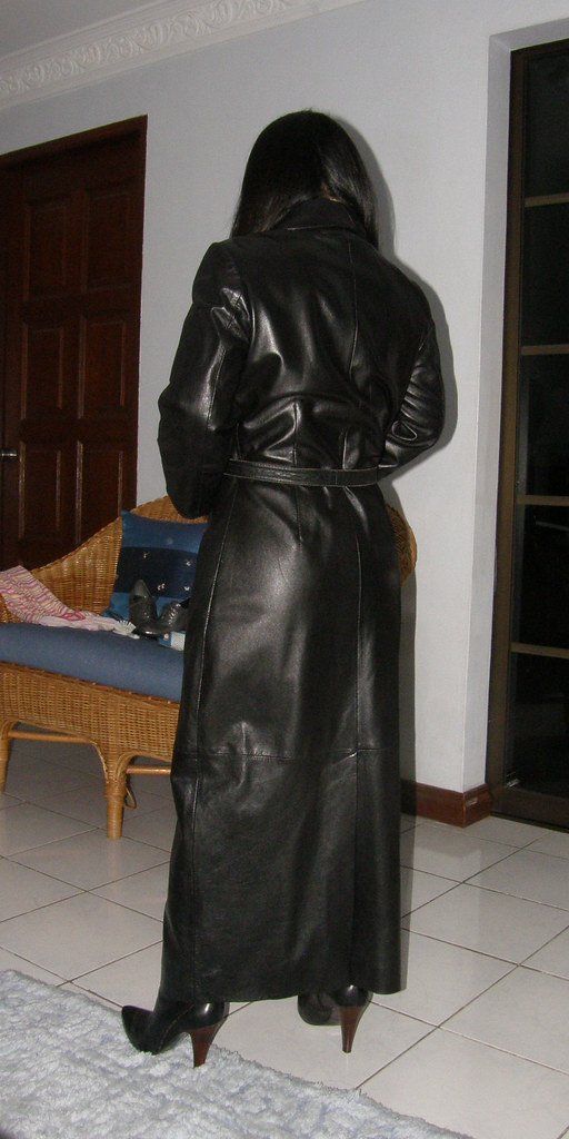best of Slut in long Black leather coat