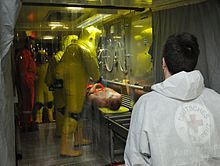 Employees decontamination strip and shower