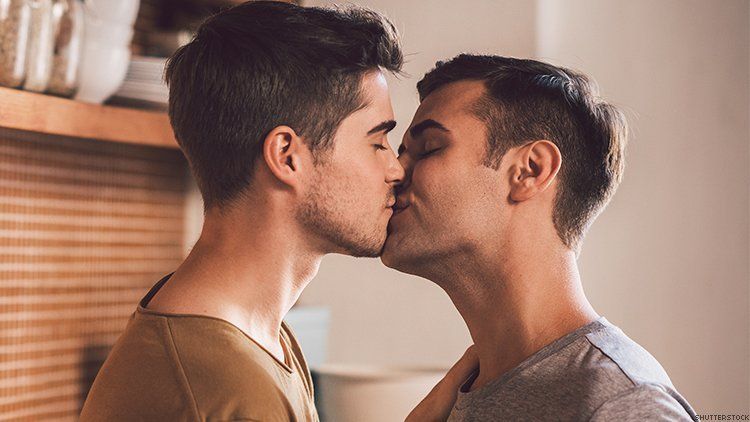 Gay men making out