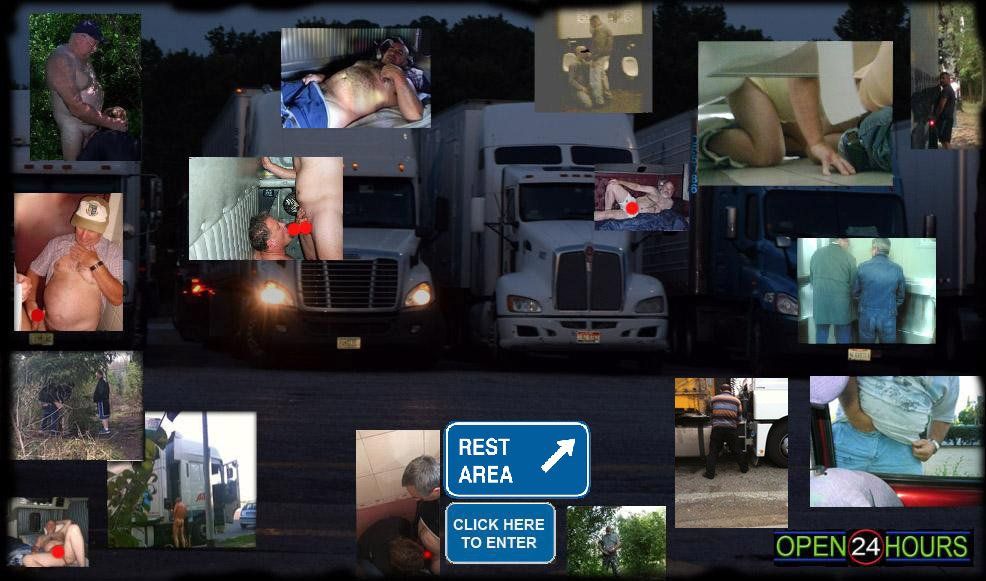 Rest stop gloryhole blowjob trucker