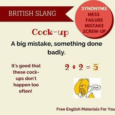British idiom take cock up