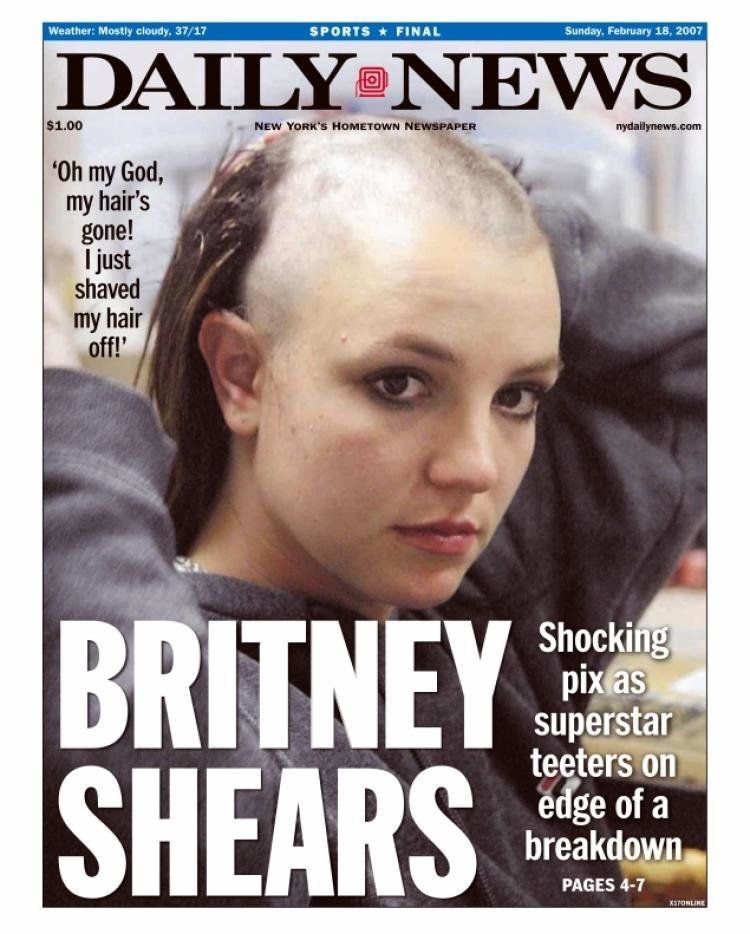 Britney shaved wear wig