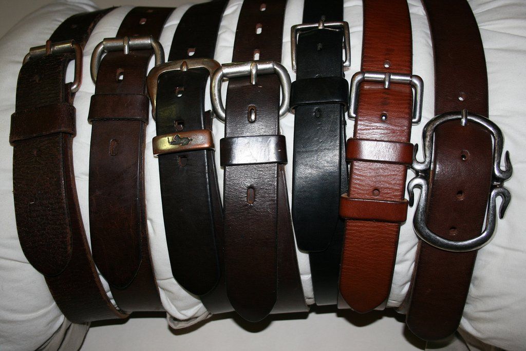 Leather belt fetish