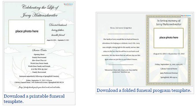 Winter reccomend Free printable funeral program template