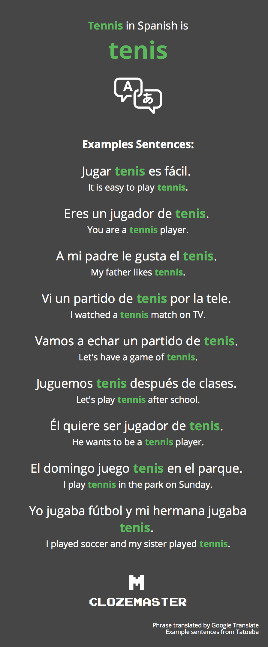 Duckling reccomend How to say tennis in spanish
