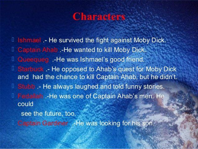 Minty reccomend Moby dick character list