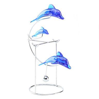 Swinging dolphin sculptures